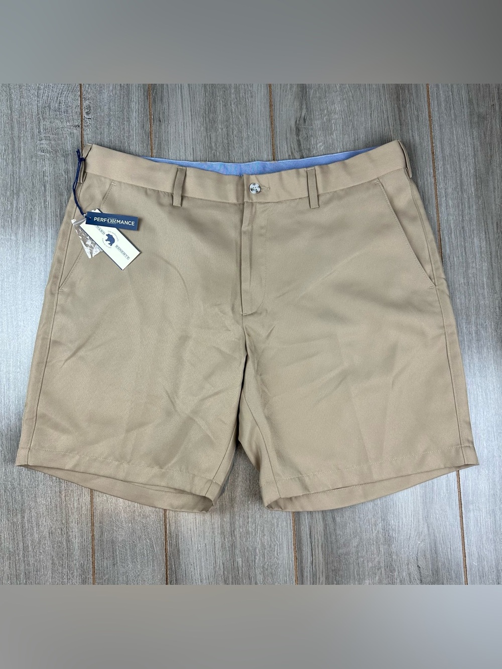 Onward Reserve Players Performance 8" Mens 36 Beige Stretch Golf NEW *stain